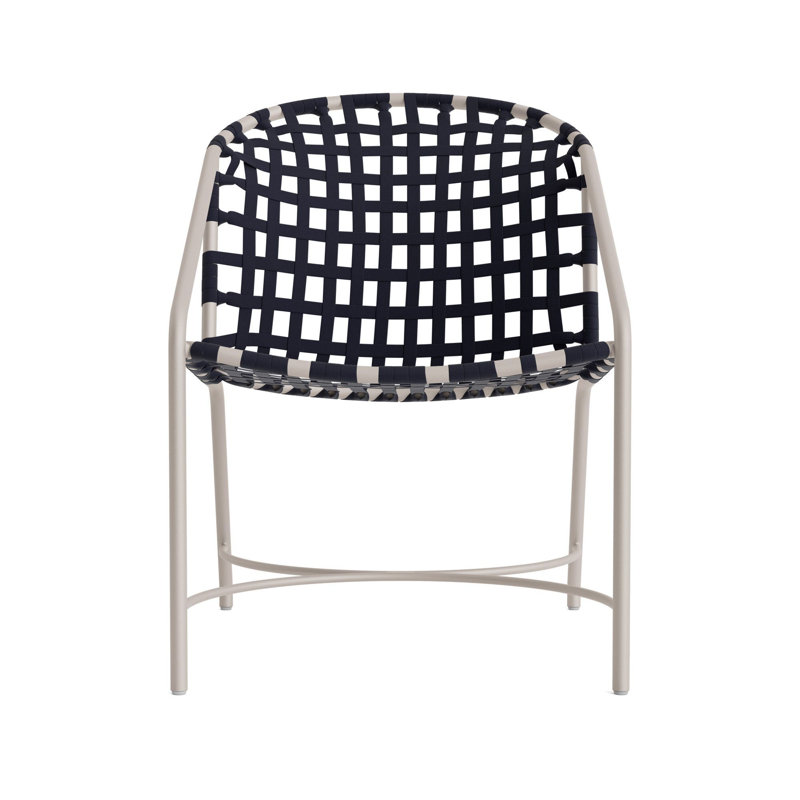 Kantan Outdoor Lounge Chair, Dove Smooth/Marine Suncloth Lace