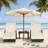 Boho Upholstered Rattan Armchair (Set of 2), Wicker Accent Lounge Chair with Curved Armrests & Thick Cushions-1098941016
