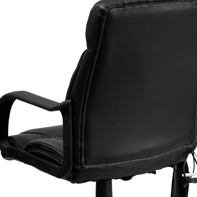 Mid-Back Ergonomic Massaging LeatherSoft Executive Office Chair w/ Arms