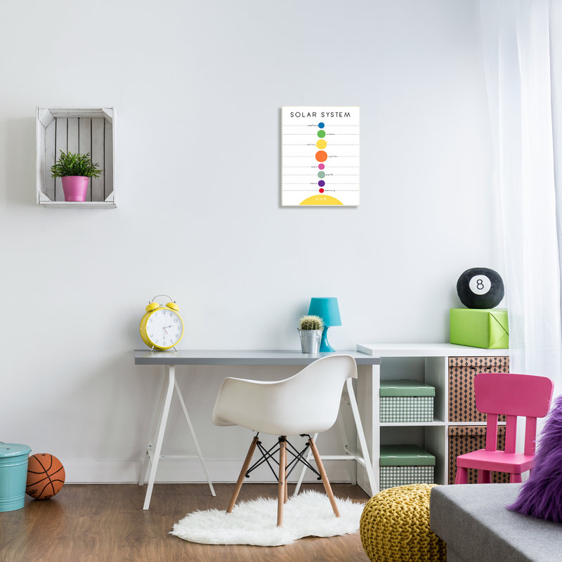Solar System Minimalist MDF Wood Wall Plaque, 13 x 19