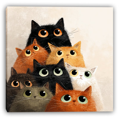 Charming Cat Tower Wrapped Canvas Wall Art