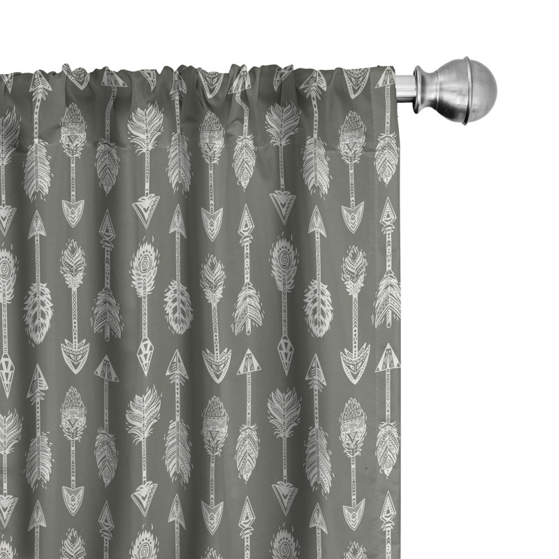 Tribal Semi-Sheer Rod Pocket Curtain Panels, 28" x 63"