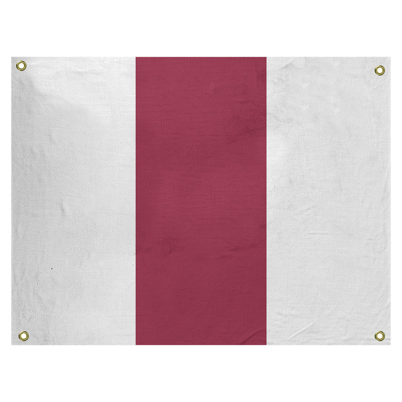 Polyester Tapestry, 26" H x 36" W, White/Red