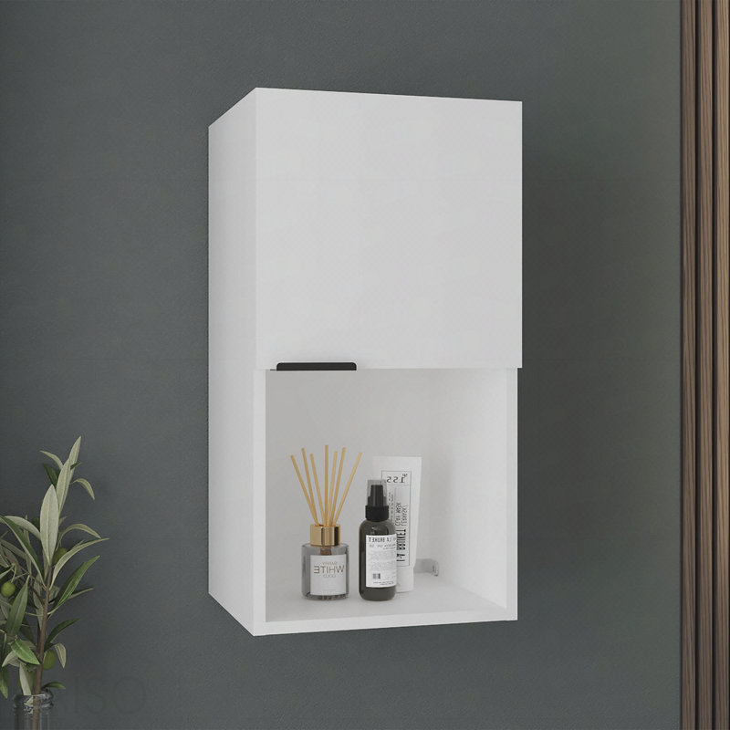 Pharmacie avec miroir et tablettes, avec option de positionnement vertical ou horizontal, solution de rangement de salle de bain moderne, blanc