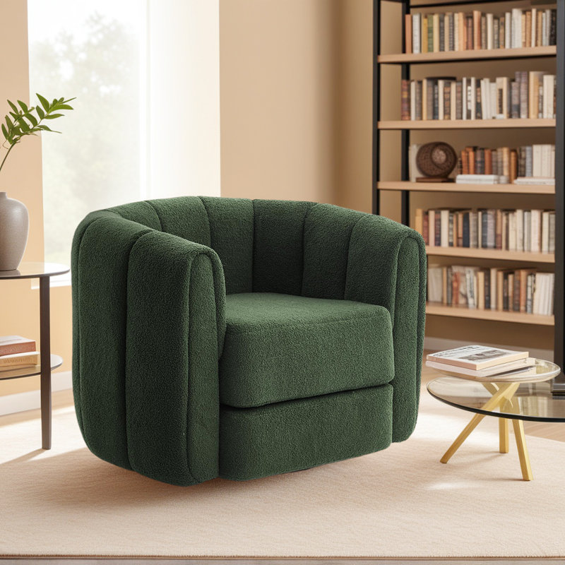 Fauteuil Teddy, Peluche vert foncé
