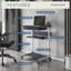 Chariot à roulettes pour ordinateur portable avec rangement, graphite, poste de travail durable et mobile pour la maison ou le bureau