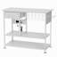 Grande table de pressage à chaud avec station de charge, chariot de bureau à support de presse à chaleur mobile avec rangement en vinyle et tiroir, établi en métal pour la sublimation (W3190P41674)