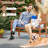 2-Person Patio Loveseat Garden Bench w/Slatted Backrest & Comfortable Armrests
