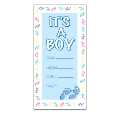 Housse de porte It's A Boy - 5 pi x 30 po - paquet de 12