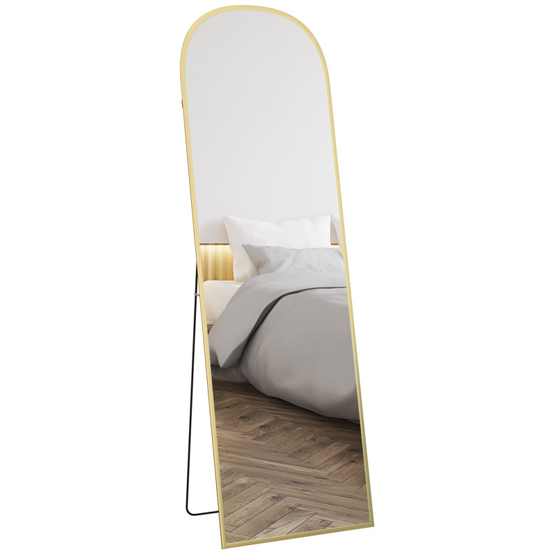 Aluminum Arch Mirror, 161.5 cm H x 50 cm W, Gold