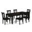 Ensemble de table de salle à manger 7 pièces composé d'une table de salle à manger rectangulaire avec rallonge papillon et 6 chaises en bois-833420938-833420983-833420937