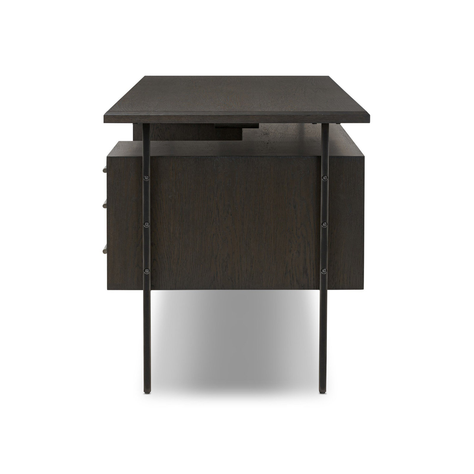 Halifax 70.75 " Acacia Computer Desk, Charcoal Oak/Black