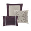 Literie en faux suède - mauve pleine grandeur, édredon lavable à la machine doux au toucher, coussin décoratif brodé