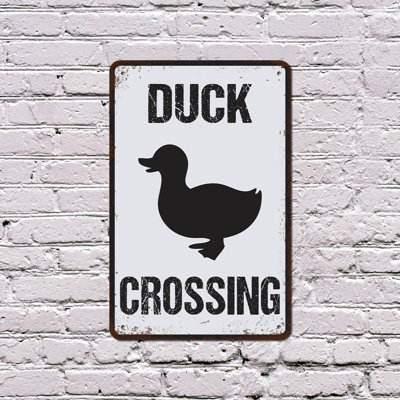 Duck Duckling Crossing 10 Inch x 14 Inch Plastic Sign