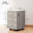 3 Drawer File Cabinet with Lock and Wheels, Grey Wood Grain