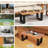 Teak Wood Patio Table With  River Feel Epoxy Tabletop Indoor Outdoor Side Table