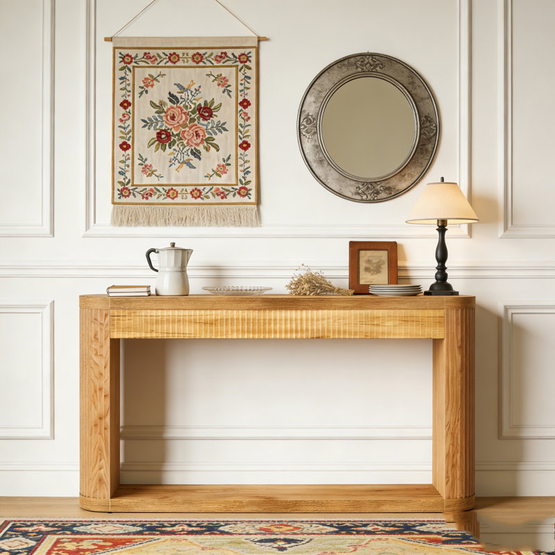 Fluted Sofa Entryway Foyer Table