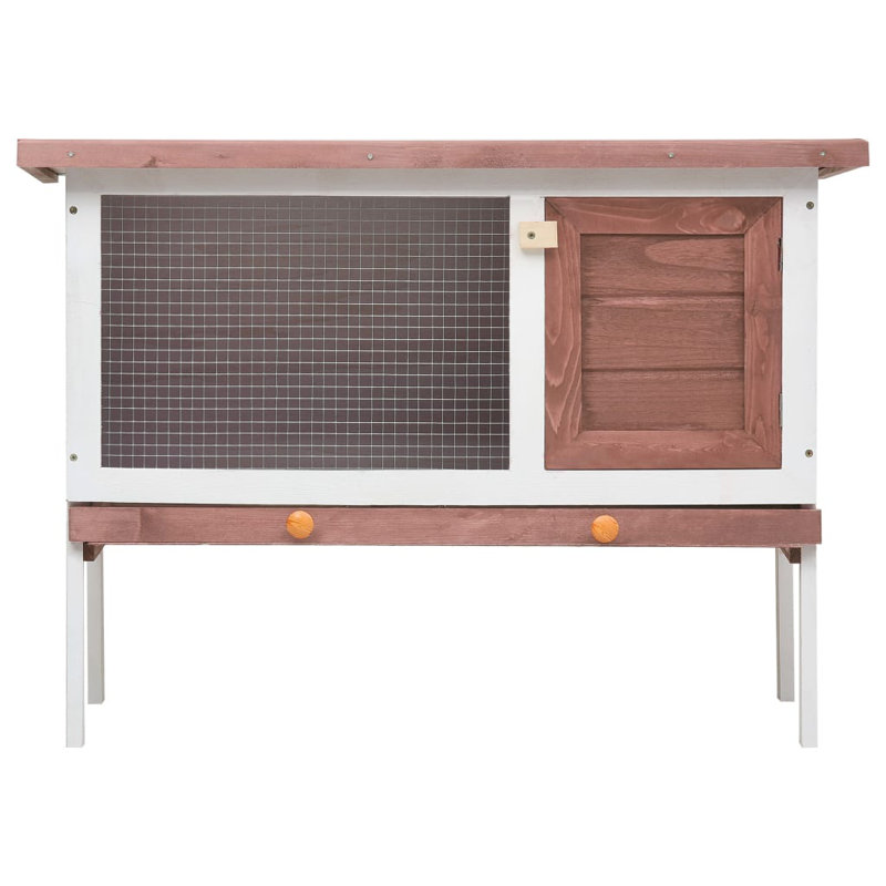Rudy Weather Resistant Rabbit Hutch, Brown