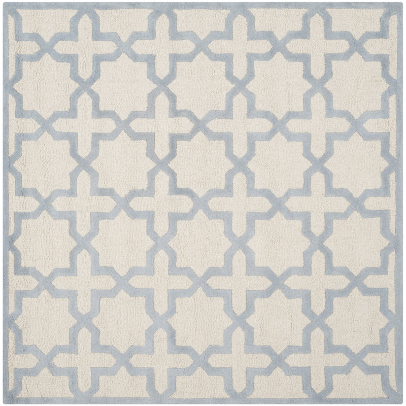 Igna Hand Tufted Wool Geometric Rug, Square 6'