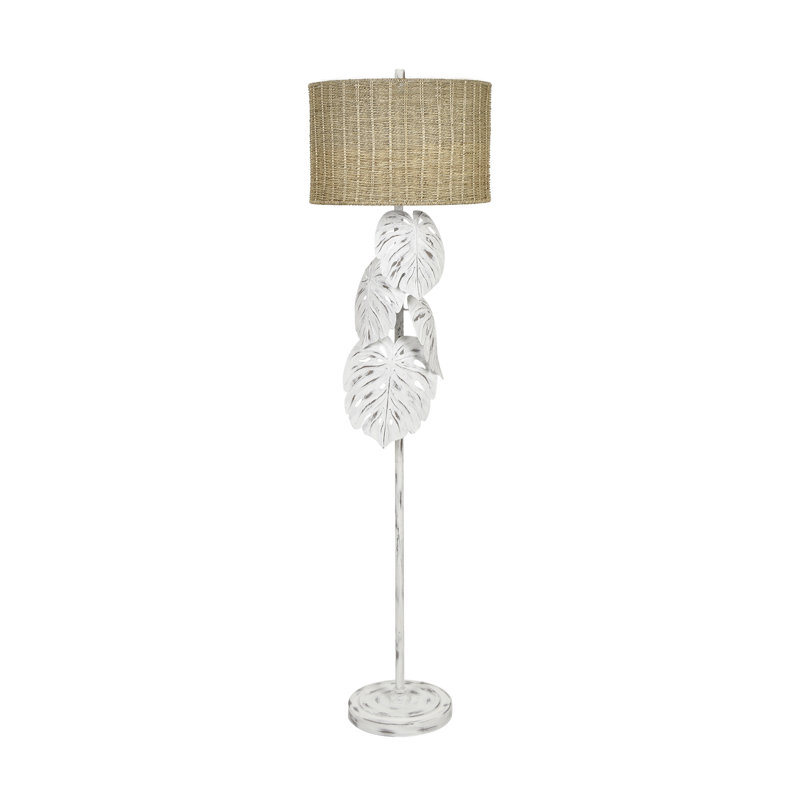 Lampe sur pied 61,75 "en métal avec abat-jour brun clair
