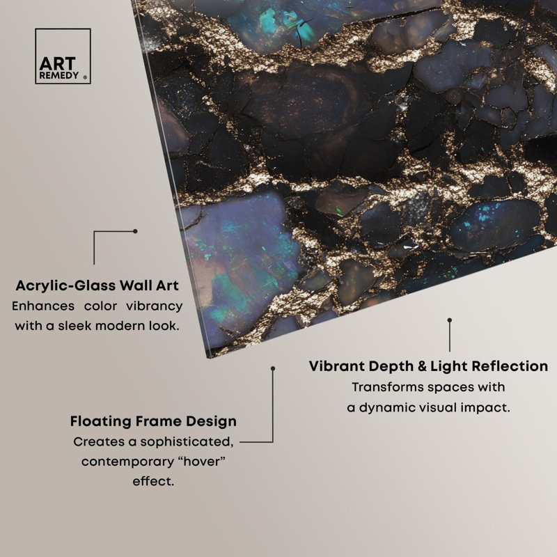 «Astral Firelight», reproduction d'art en géode acrylique par Art Remedy, prête à être accrochée, H 20 po x l 16 po