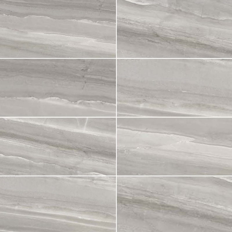 Porto 12" x 24" Porcelain Marble Look Wall & Floor Tile, Alaska Gray