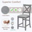Ensemble de chaises à hauteur de comptoir pour 4 personnes, chaise de cuisine avec siège rembourré, tabouret de bar à hauteur de comptoir pour salle à manger-2034414836