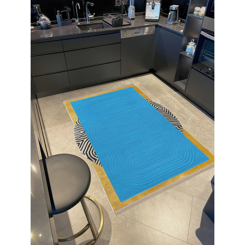 Tapis à motif tissé moderne Rio, Nouveauté 3 pi 3,37 po x 9 pi 10,11 po