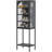 Metal Glass Door Display Storage Cabinet - 5-Tier Cube Bookshelf Storage Cabinet With 3 Adjustable Shelves-574727194