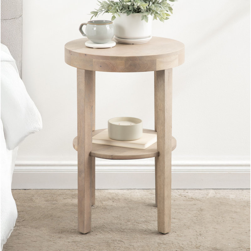 Solid Wood End Table, Brown