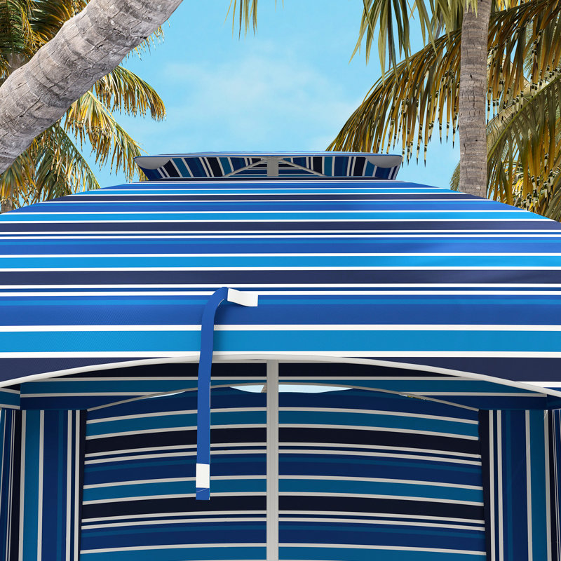 Parasol de plage Pacificia Square, Bande bleue