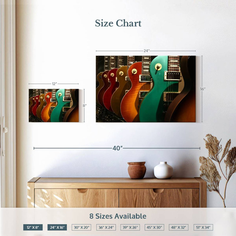 Abarca Electric Guitars Display, 16" H x 24" W