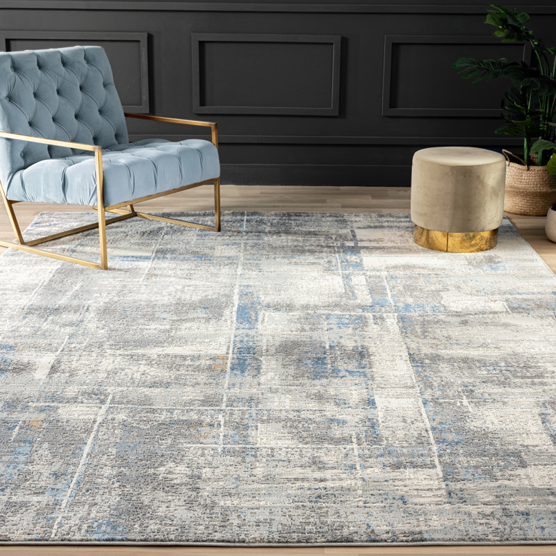 Michigamme Area Rug in Blue/Gray, Rectangle 8'6" x 11'6"