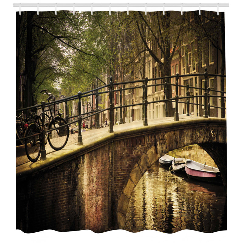 Ensemble de rideau de douche amour bridge canal Roloff, H 70 po x l 69 po