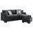 Bevis Upholstered Sleeper Sectional Chaise Sofa Dark Grey-1470274539