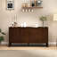 Buffet 61,1 po Mid-Century brun, console multimédia multifonctionnelle pour le salon, la salle à manger et le vestibule-429848515