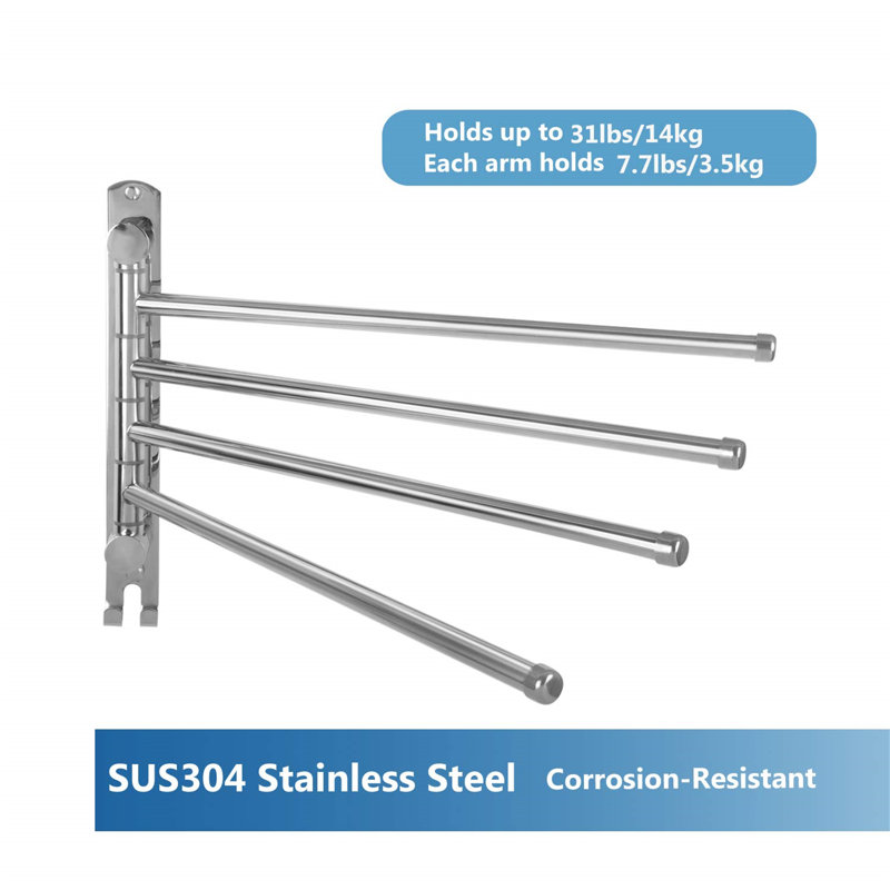 Gimbya 34 cm L Towel Rack, Stainless Steel