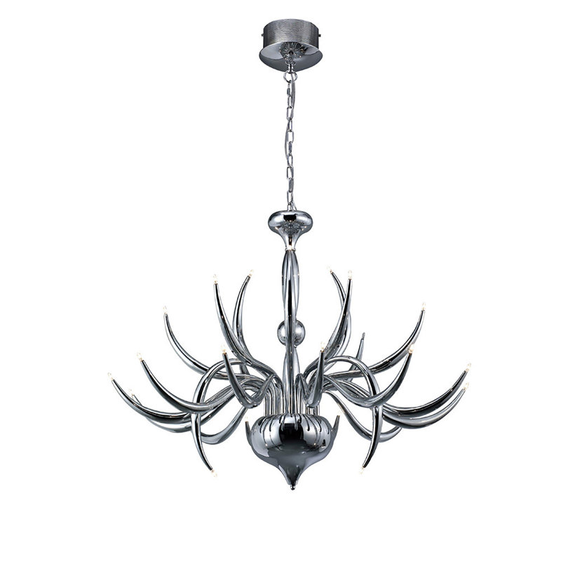 Tunnel 24 - Light Unique/Statement Chandelier, Polished Chrome