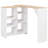 Adjustable Bar Table With Movable Shelf - White 138X39x110 Cm - Modern & Versatile Design-243307891