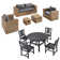 Ensemble de table d'extérieur 11 pièces, ensemble de conversation avec canapé et ensemble de table d'extérieur en PEHD