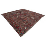 One-of-a-Kind Square 11'5" 1960s Area Rug in Navy Blue/Rust/Beige/Malibu