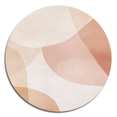 Blushed Minimal Layers - Abstract Minimalism Round Metal Wall Decor