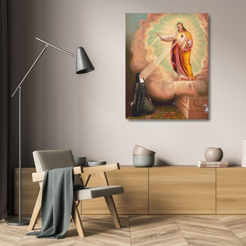 «Aparition, Sacred Heart of Jesus» par MuseumPrints - Art mural sur toile tendue avec châssis, H 24 po x l 17 po