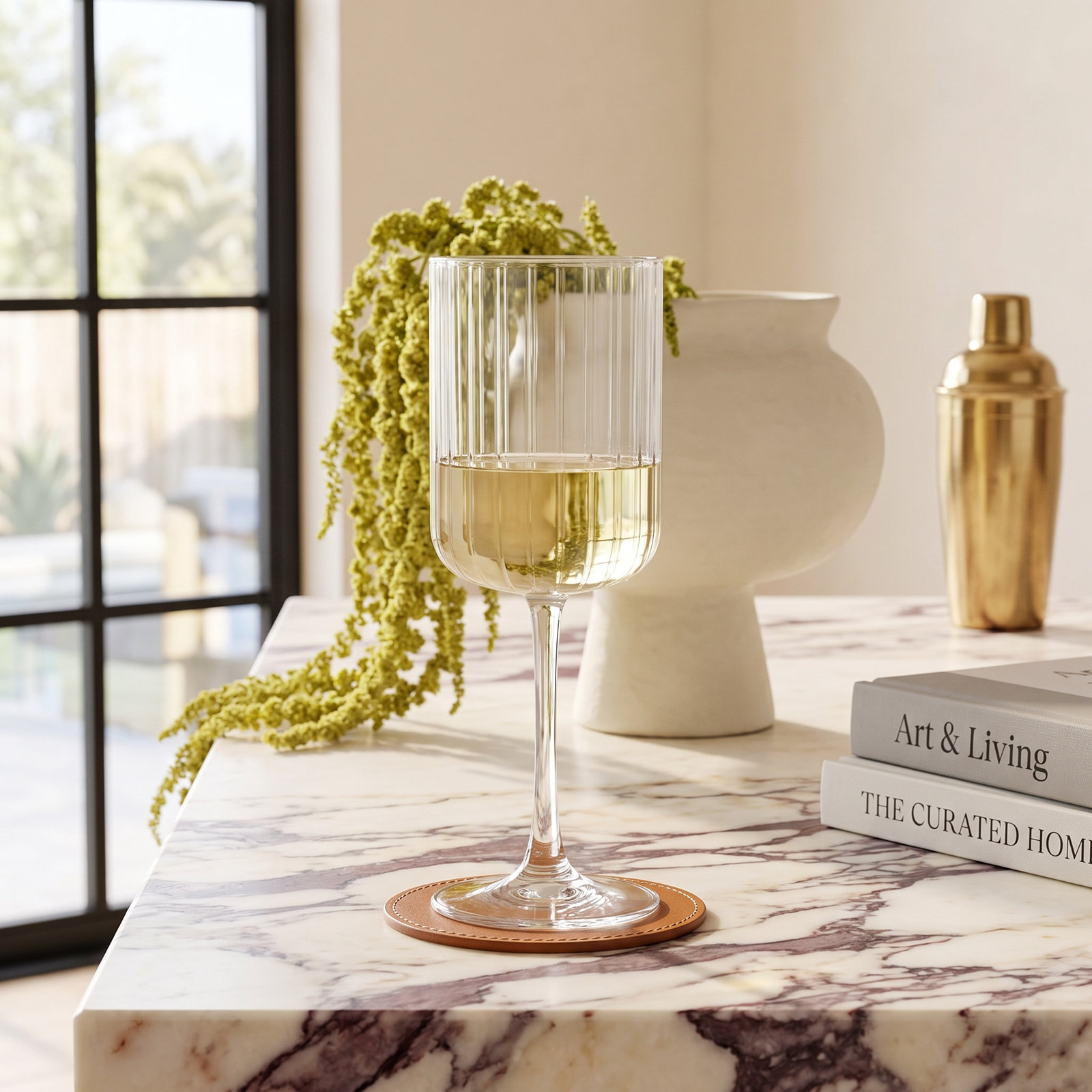 Paneled Wine Glass