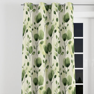 Rideaux occultants à motif floral - rideau à œillets vert Bollig - 1 panneau
