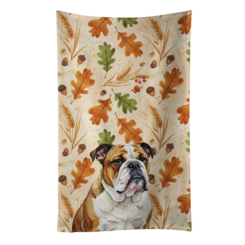 Serviette de cuisine Brindle and White English Bulldog Heirloom, Bouledogue anglais bringé et blanc