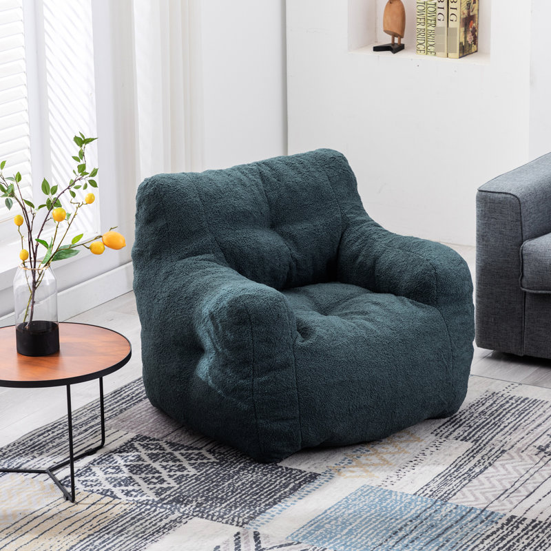 Fauteuil à billes moderne avec mousse et magnifique tissu, Bleu