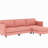 4 - Seat L Shaped Couch 107.8'' Large Size, Movable , Arm With Pockets, Red Modern Fabric For Living Room, Apartment, Office, Breathable Skin , Pocket Springs Cushions, Frame, 800 Pound Load, Legs-68787999