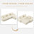 Boneless 120''W Mordern Design L Shpaed Corduroy Sectional Sleeper Compression Sofa With Ottoman-1687082884