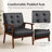 26“ Wide Wooden Arm Accent Chair-834688735